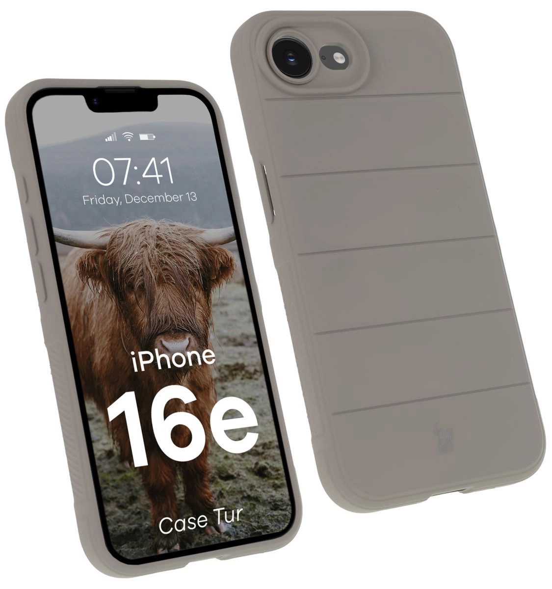 Pancerne etui Bizon Case Tur do iPhone 17e / 16e, jasnoszare