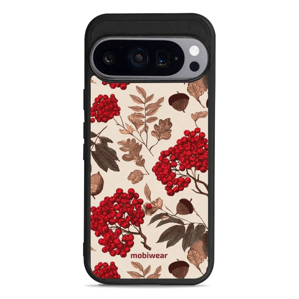 Etui ochronne do Google Pixel 9 Pro, Mobiwear Glossy Case, jarzębina na ecru