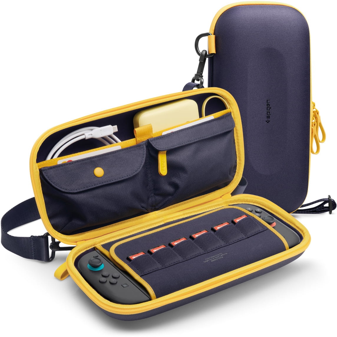 Etui Spigen Nano Pop Pro Pouch do Nintendo Switch 2, granatowo-żółte