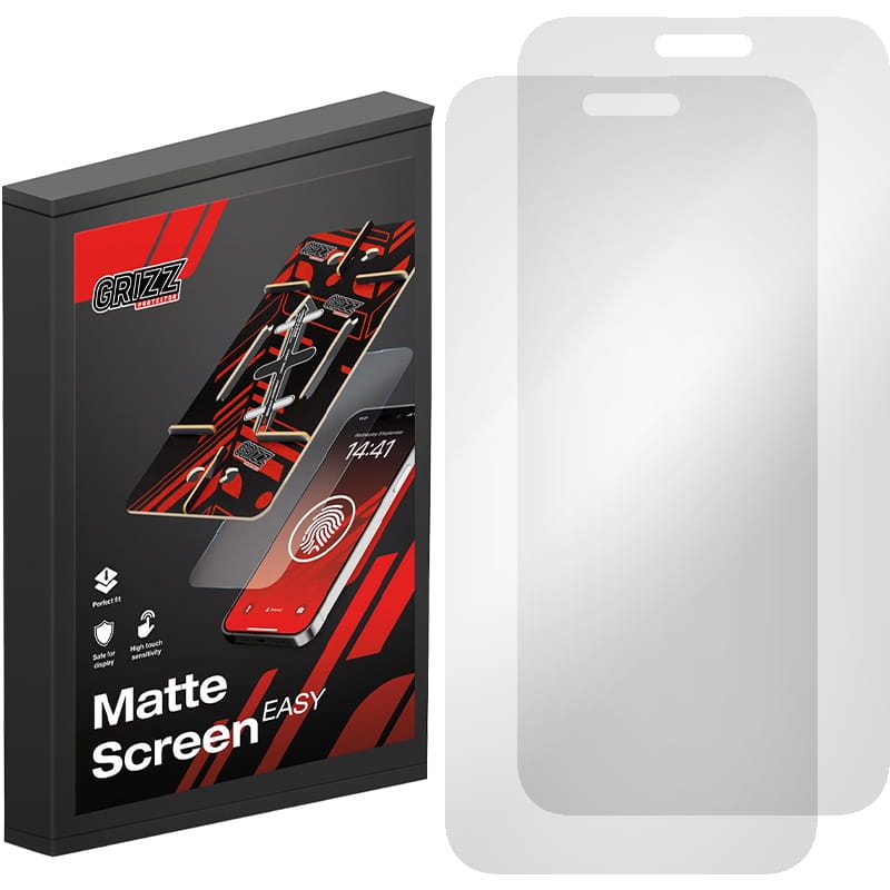 Image of Folia matowa na ekran Grizz MateScreen Easy do iPhone 15 Pro Max z aplikatorem, 2 sztuki