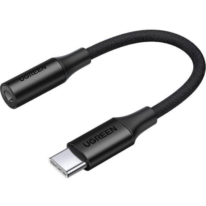 Przejściówka Ugreen do słuchawek z mini jack na USB-C, 10cm, czarny