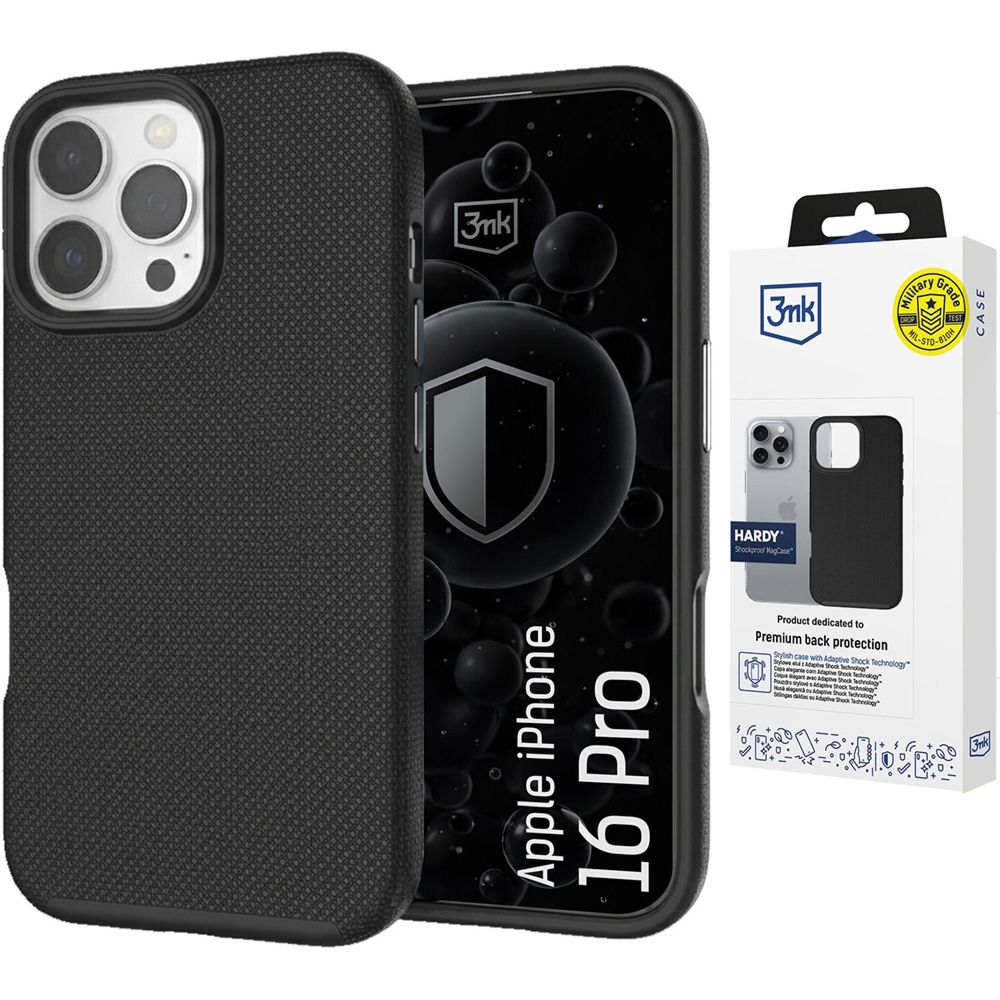Etui 3mk Hardy Shockproof MagCase do MagSafe do iPhone 16 Pro, czarne