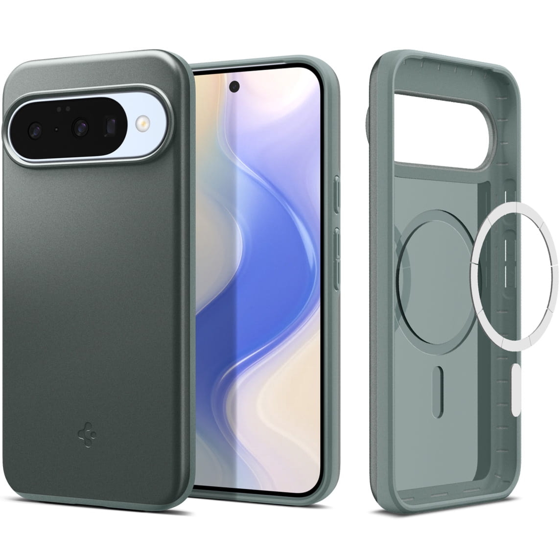 Etui Spigen Thin Fit Mag do MagSafe do Google Pixel 10 Pro / Pixel 10, zielone