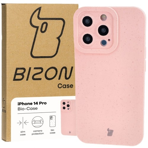 Image of Ekologiczne etui Bizon Bio-Case do iPhone 14 Pro, różowe