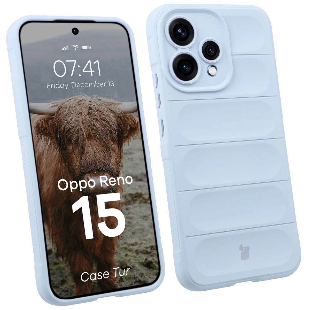 Pancerne etui Bizon Case Tur do Oppo Reno 15, jasnoniebieskie