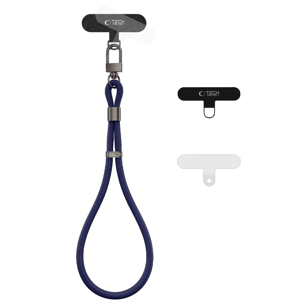 OUTLET: Uniwersalna smycz do telefonu, na nadgarstek Tech-Protect C11S Rope Wrist Strap, granatowa