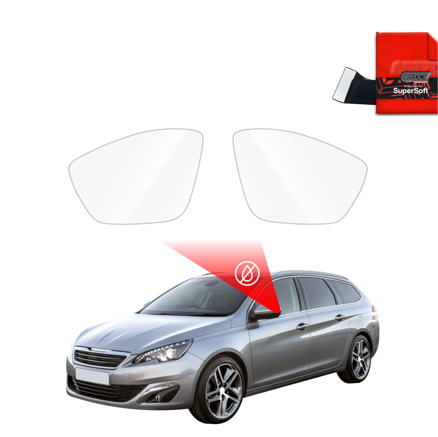 Folia przeciwdeszczowa Grizz Protector na lusterka do Peugeot 308 Kombi (2013-2021)