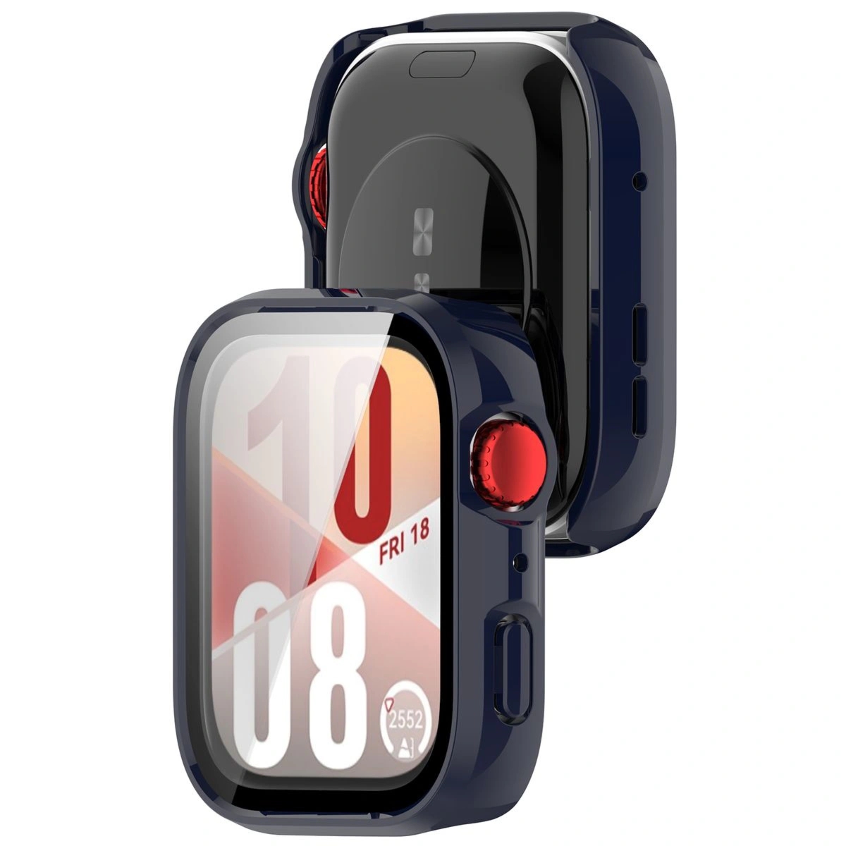 Etui ze szkłem do zegarka Bizon Case Watch Adamo do Huawei Watch Fit 4, niebieskie