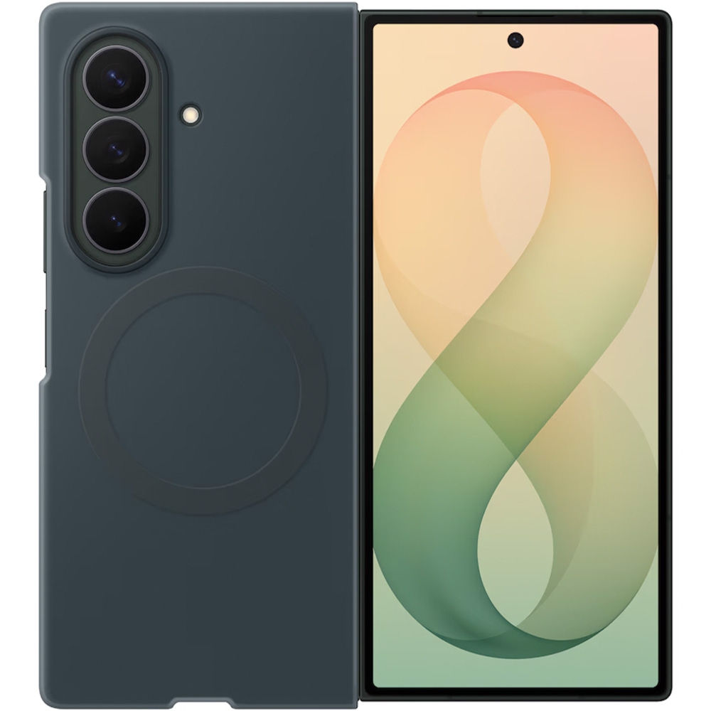 Etui + 2x folia antyrefleksyjna Samsung Silicone Magnet Case do Galaxy Z Fold8 Ultra, do MagSafe, ciemnozielone