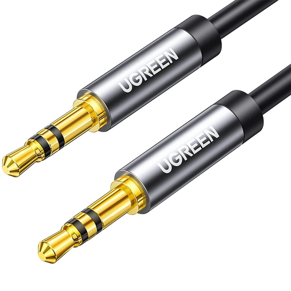 Kabel Ugreen AV119 AUX 3,5 mm mini jack (2x męski), 1m, czarno-szary