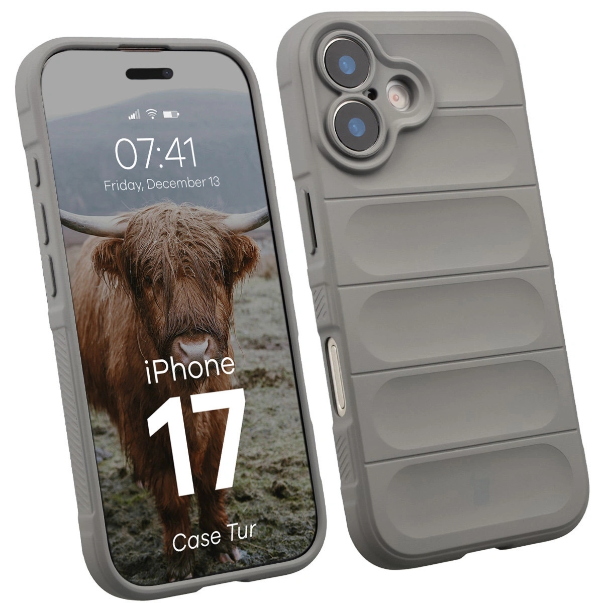 Pancerne etui Bizon Case Tur do iPhone 17, jasnoszare