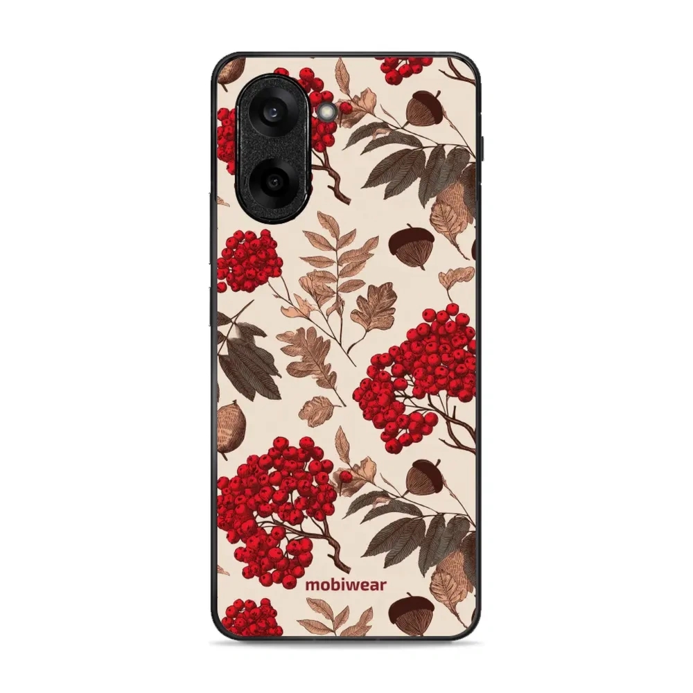 Etui ochronne do OnePlus Nord CE5 5G, Mobiwear Glossy Case, jarzębina na ecru