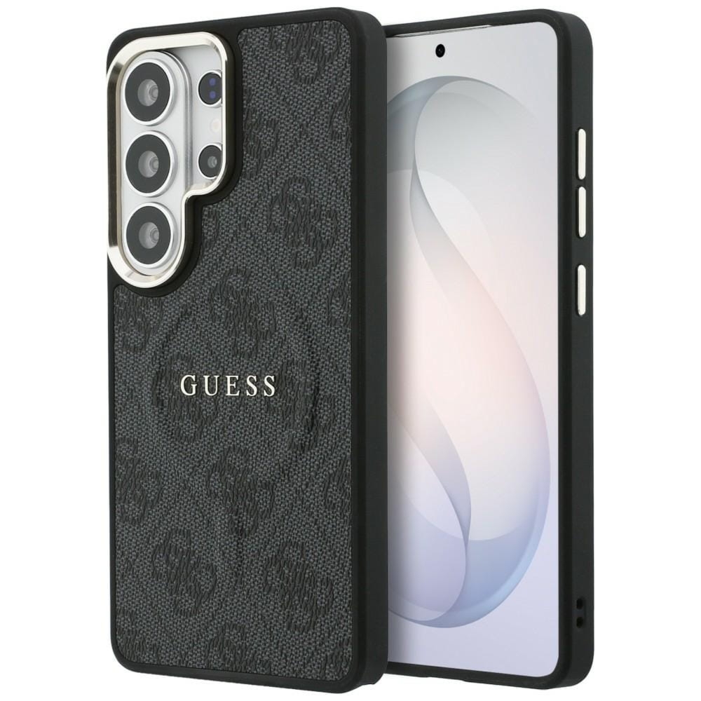 Etui Guess Hardcase Leather Logo MagSafe do Galaxy S26 Ultra, czarne Classic Logo Guess