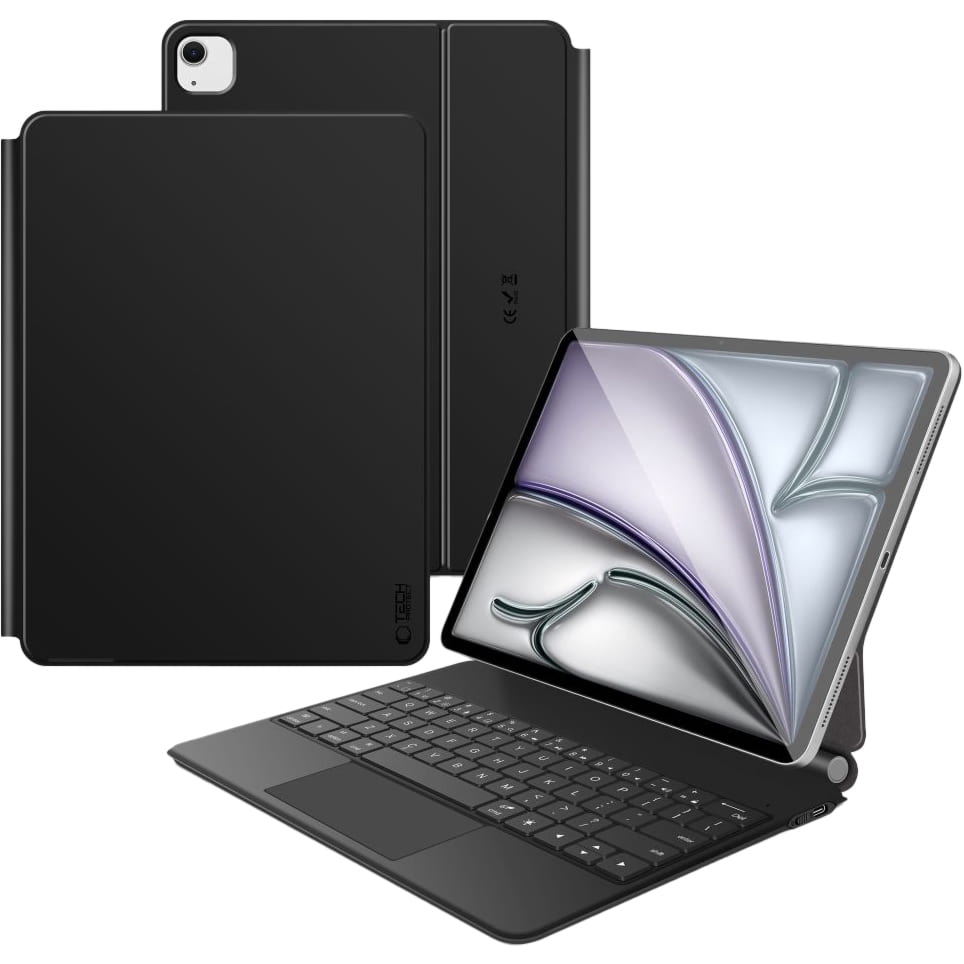 OUTLET: Etui z klawiaturą Tech Protect Smartcase Keyboard do iPad Air 13″ M4/M3/M2 / Pro 12.9″ 2018-2022, czarne