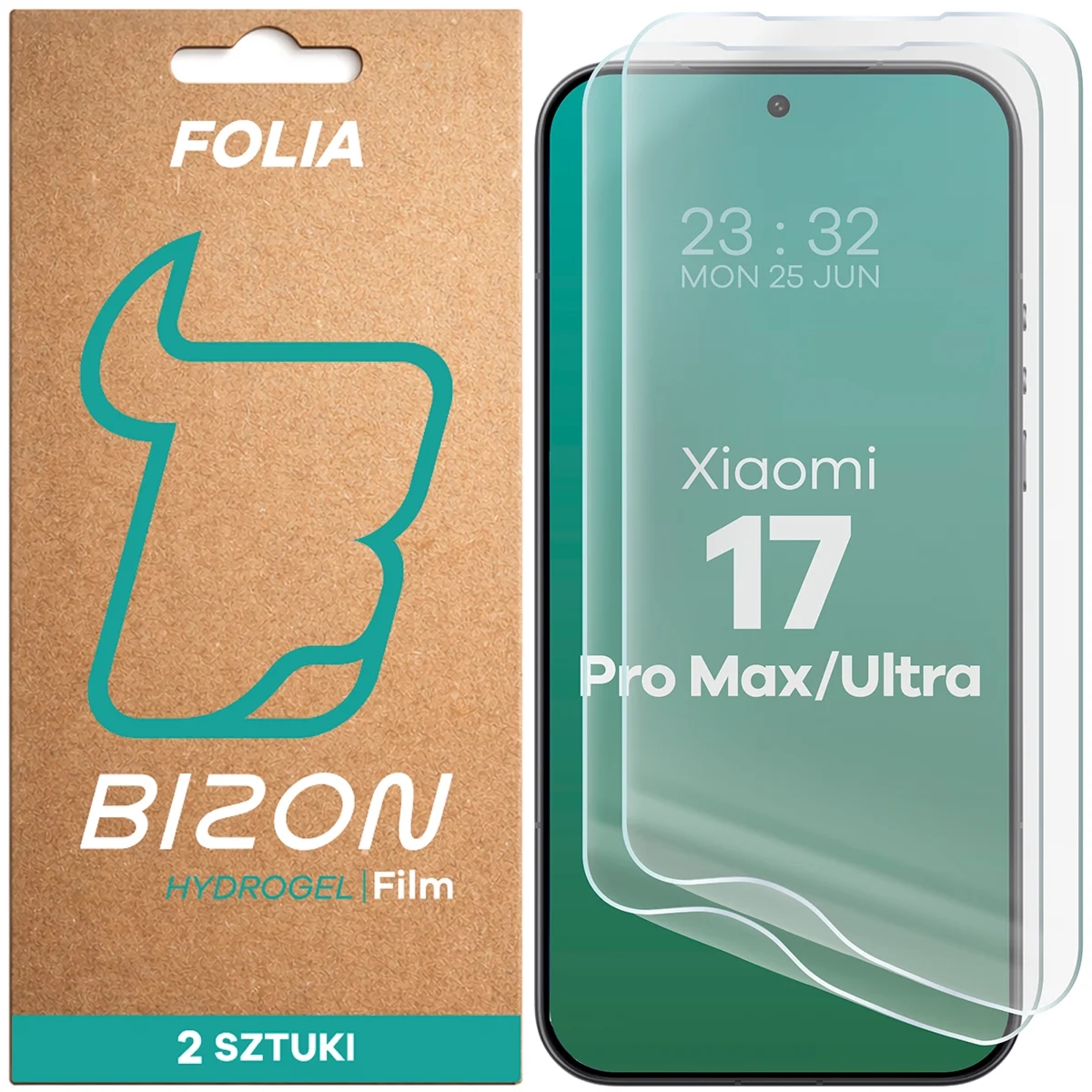 Folia hydrożelowa na ekran Bizon Film Hydrogel Front Duo do Xiaomi 17 Ultra / 17 Pro Max, 2 sztuki