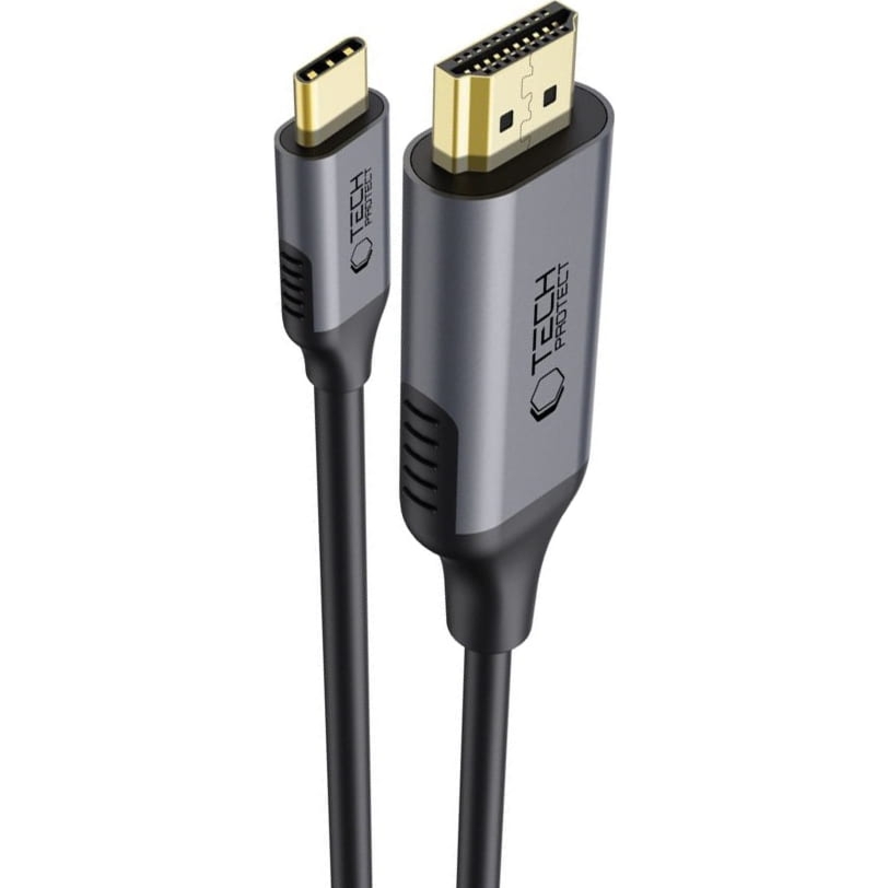 OUTLET: Kabel USB-C do HDMI 2.0, Tech-Protect Ultraboost 4K 60Hz, 1.8 m, czarno-szary
