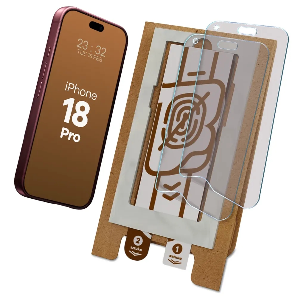 2x Folia matowa z eko aplikatorem Bizon Eplikator Film Matte do iPhone 18 Pro