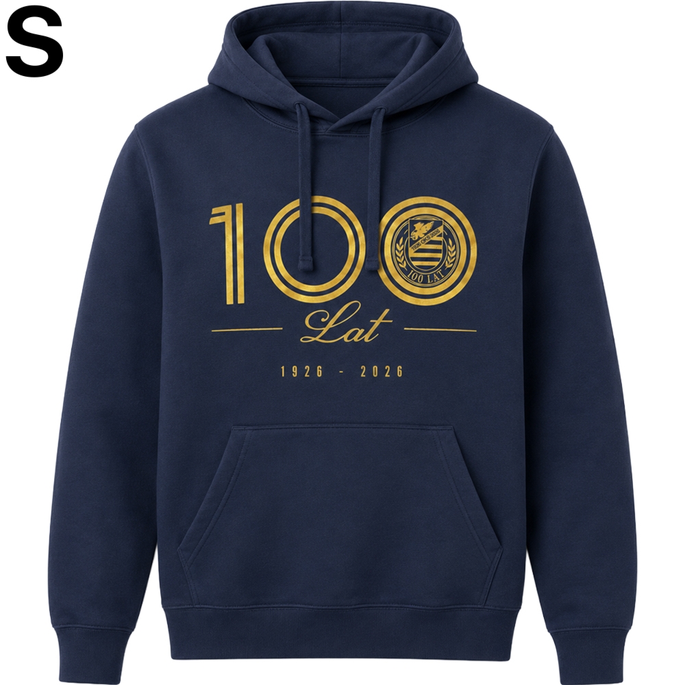 Bluza jubileuszowa z kapturem, hoodie, OKS „1926 OKS 2026”, granatowo-złota, S