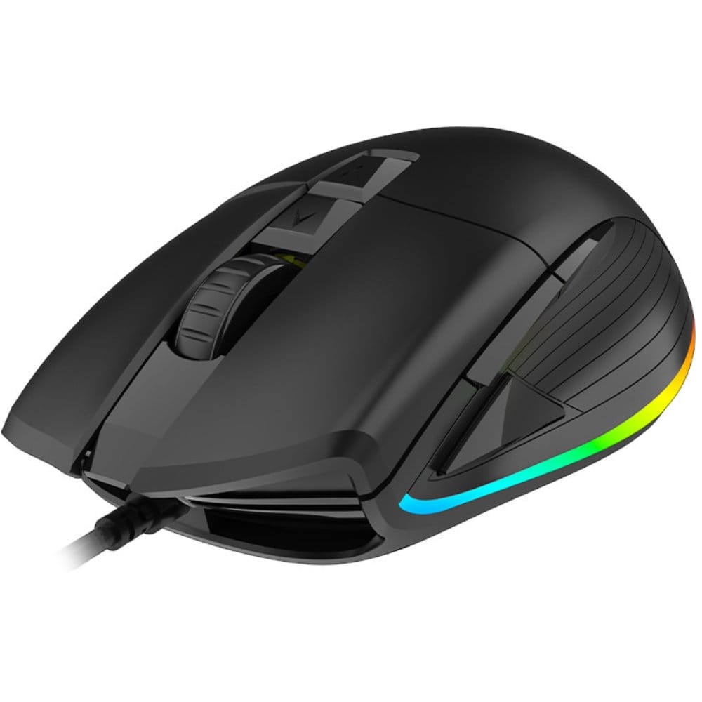 Image of Myszka przewodowa gamingowa RGB, AQIRYS Acrux, USB-A 1.8 m, 12K DPI, czarna