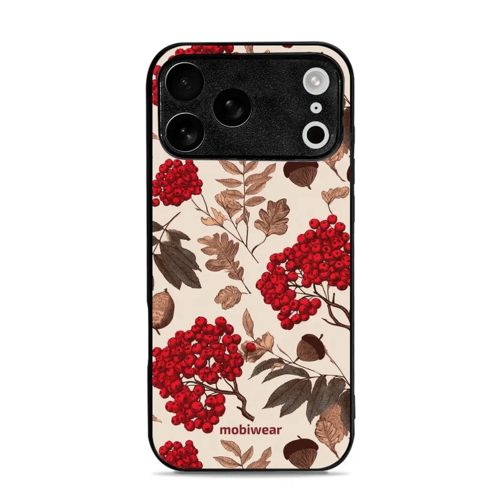 Etui ochronne do iPhone 17 Pro Max, Mobiwear Glossy Case, jarzębina na ecru