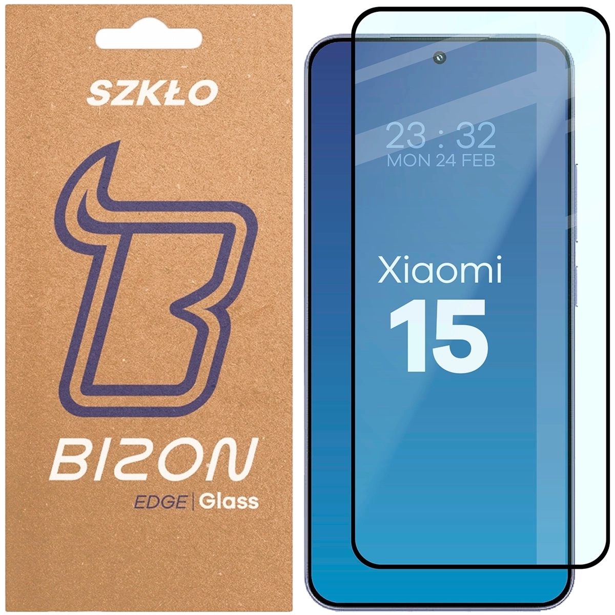 Szkło hartowane Bizon Glass Edge do Xiaomi 15, czarna ramka