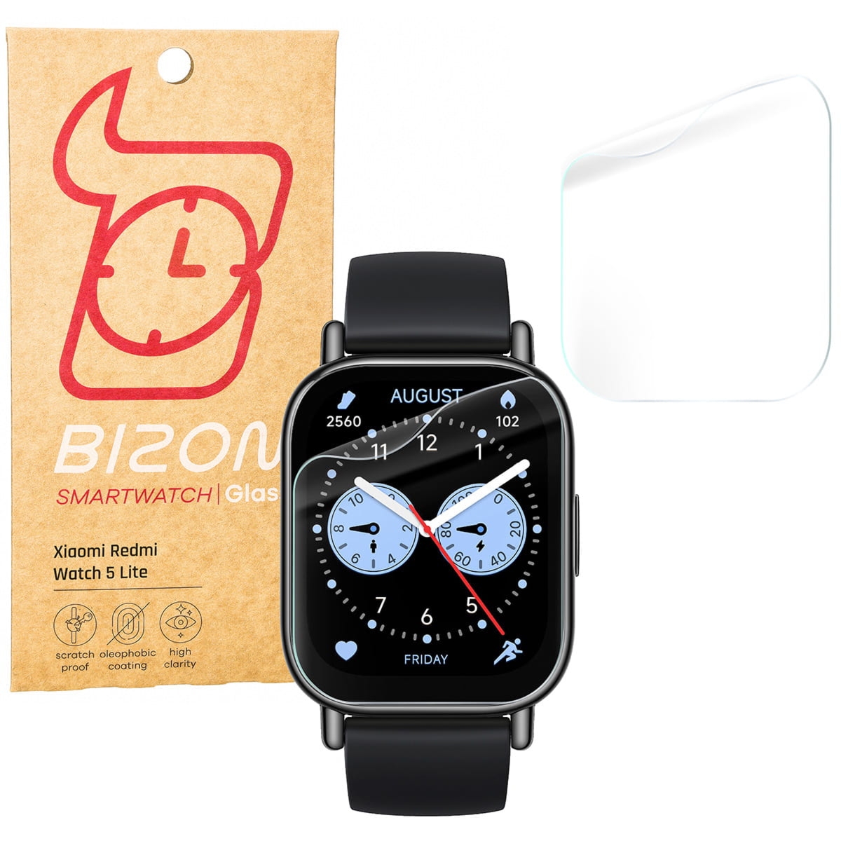 Folia hydrożelowa na ekran Bizon Watch Film Hydrogel Duo do Xiaomi Redmi Watch 5 Lite, 2 sztuki