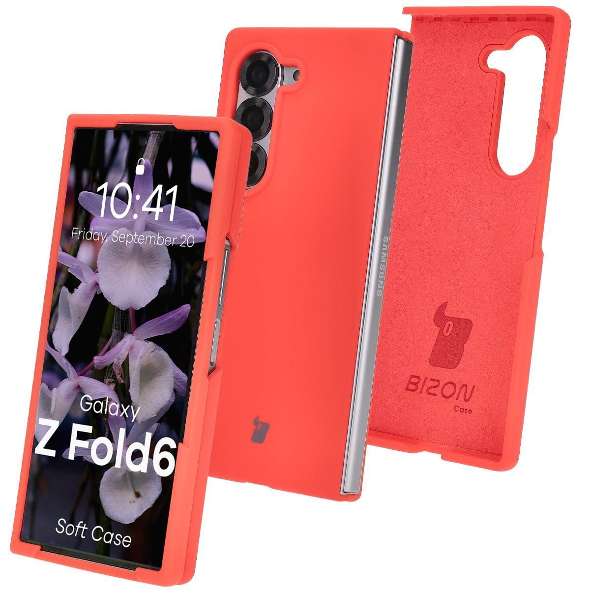 Image of Silikonowe etui Bizon Soft Case do Galaxy Z Fold6, czerwone
