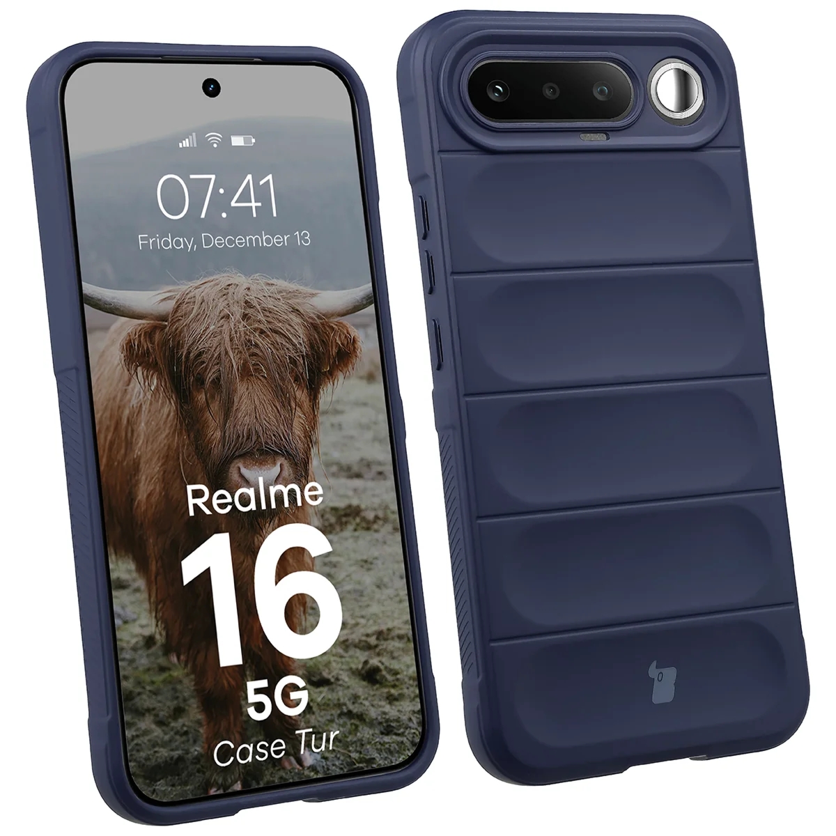 Pancerne etui Bizon Case Tur do Realme 16 5G, granatowe