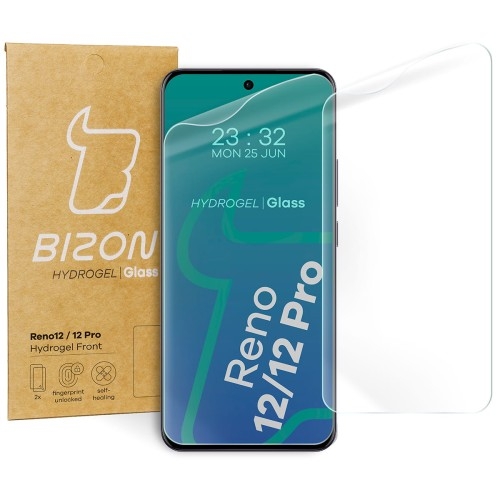 Image of Folia hydrożelowa na ekran Bizon Glass Hydrogel Front do Oppo Reno12 / Reno12 Pro, 2 sztuki