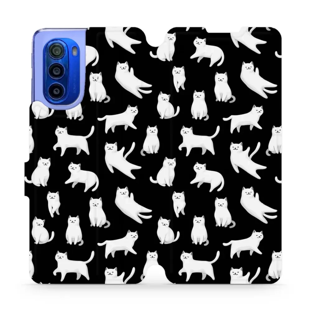 Etui z klapką do Motorola Moto G51 5G, Mobiwear Book, kotki luna