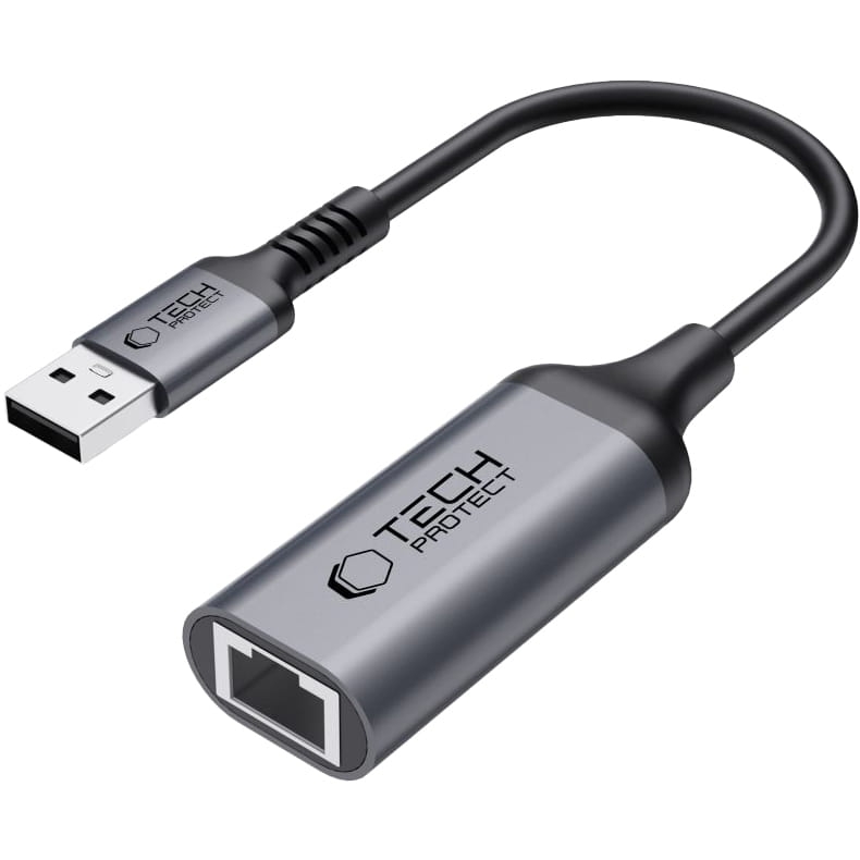 Image of Adapter USB 3.0 do RJ45 Ethernet, Tech-Protect UltraBoost, 1000Mb/s, czarnoszary