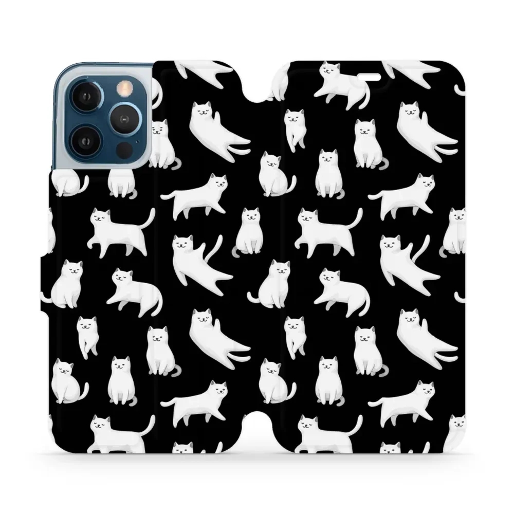 Etui z klapką do iPhone 12 Pro Max, Mobiwear Book, kotki luna