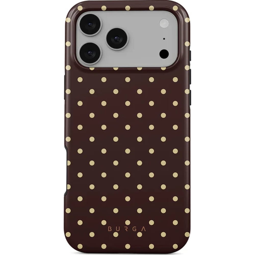 Etui Burga Sorry Busy Tough Magnetic do iPhone 17 Pro Max, brązowe w kropki