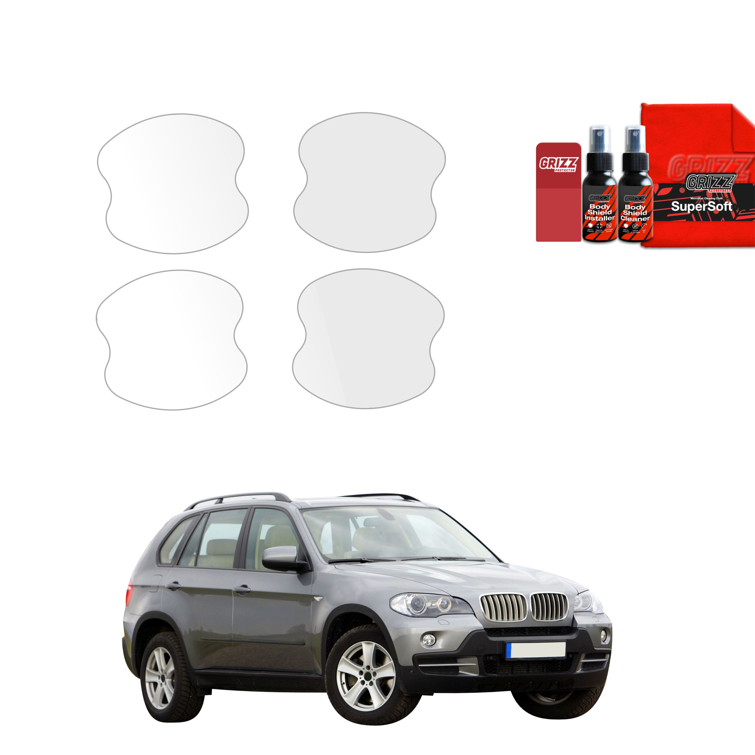 4w1 Bezbarwna folia ochronna Grizz Protector pod klamki BMW X5 E70 SUV 5D (2006-2013)