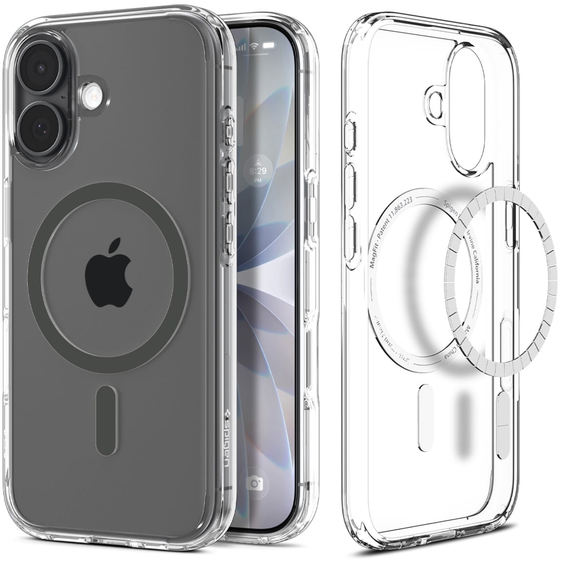 Etui Spigen Ultra Hybrid Mag do MagSafe do iPhone 17, przezroczysto-szare