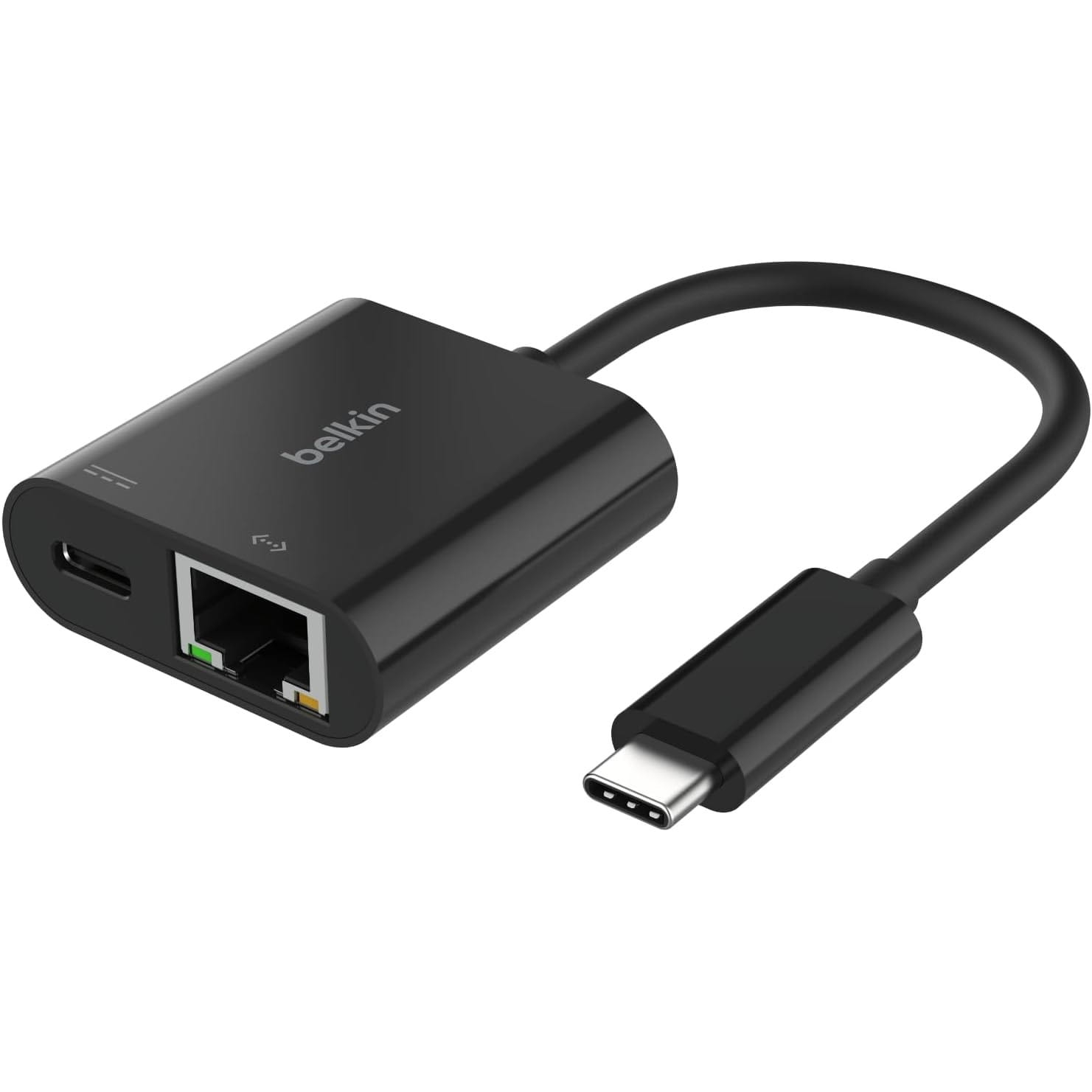 Image of OUTLET: Adapter Belkin USB-C do Ethernet z portem ładowania USB-C PD 100W, czarny