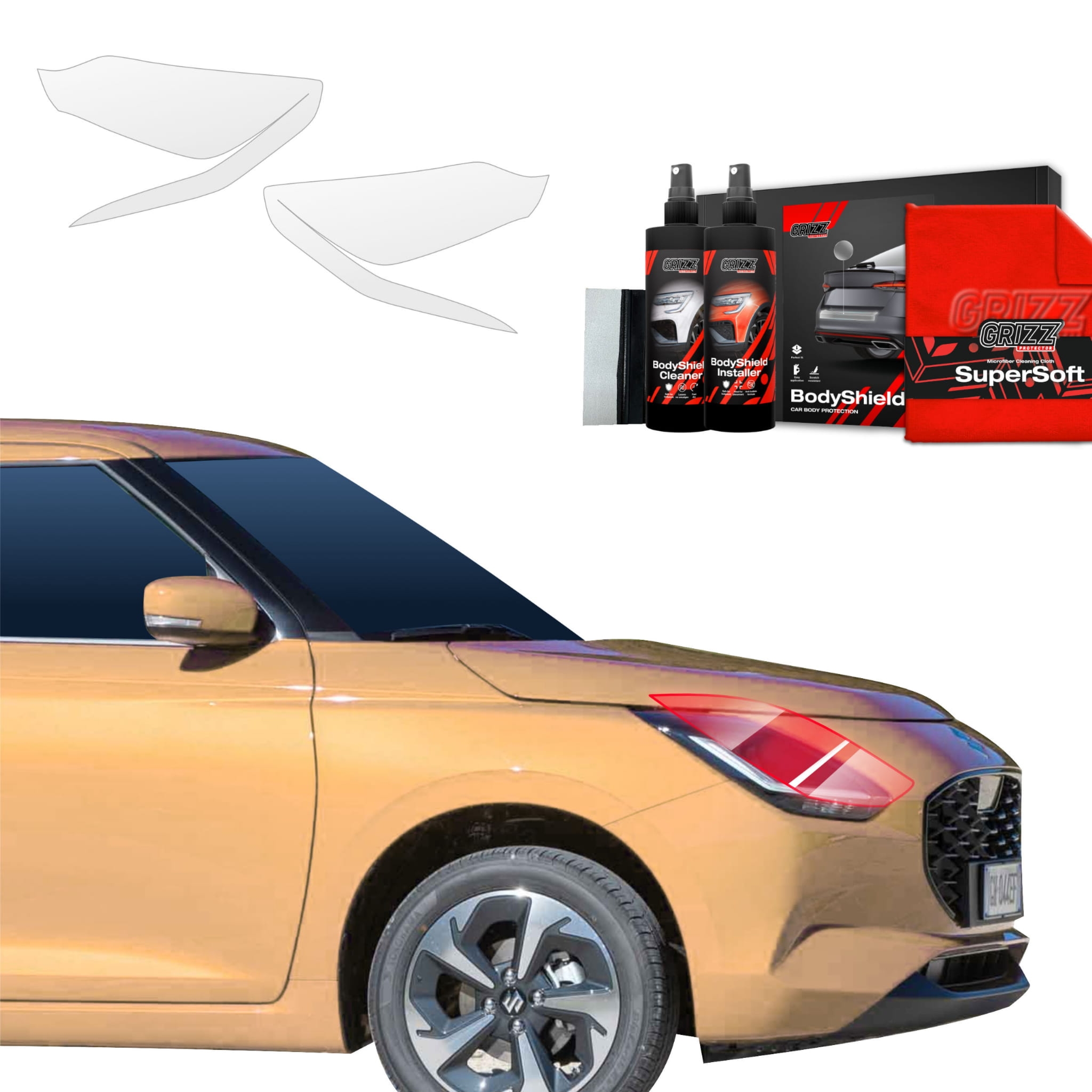 2w1 Folia ochronna Grizz Protector na lampy do Suzuki Swift (2024-2026)