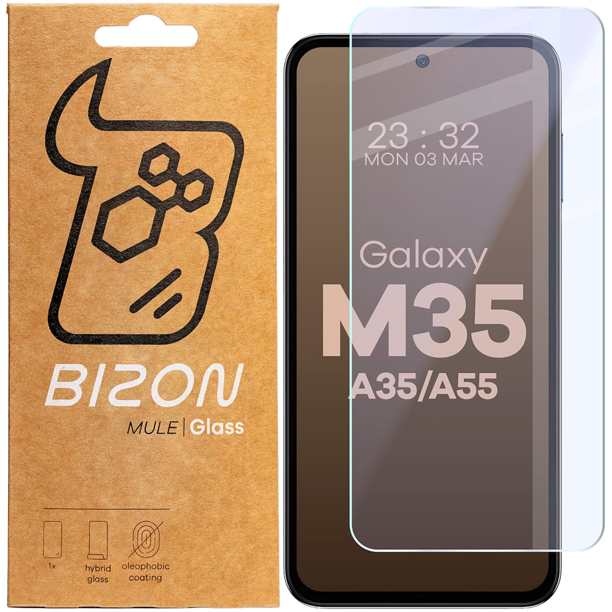 Elastyczne szkło hybrydowe Bizon Hybrid Mule do Galaxy M35 5G / A35 5G / A55 5G