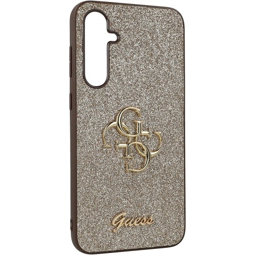 Image of Etui Guess HardCase Glitter Script Big 4G do Samsung Galaxy S23 FE, złote