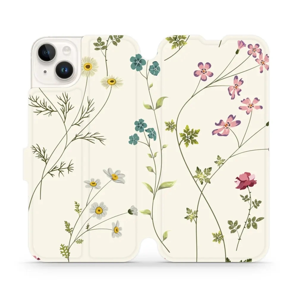 Etui z klapką do iPhone 14 Plus, Mobiwear Book, polne kwiaty