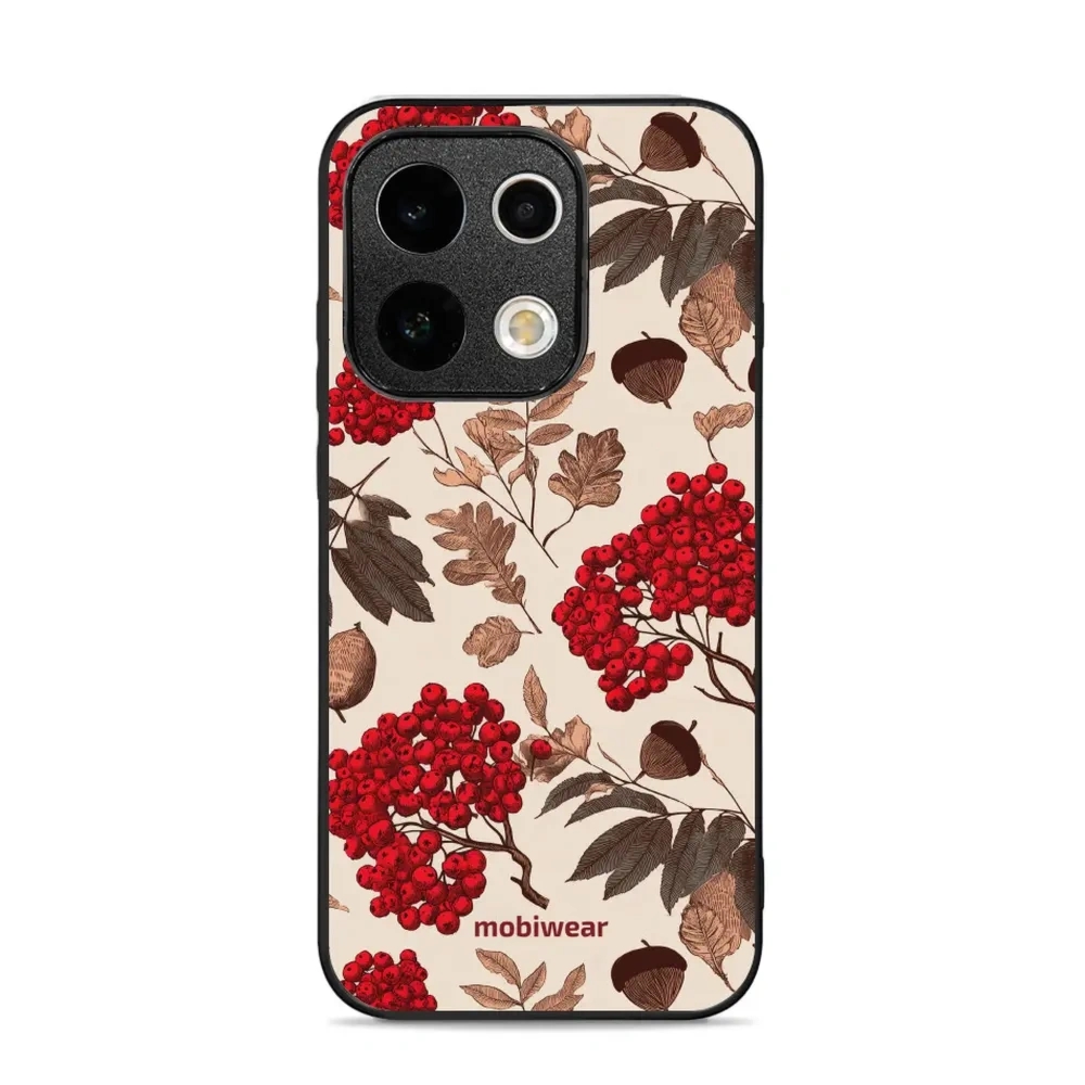 Etui ochronne do OPPO Reno16 Pro, Mobiwear Glossy Case, jarzębina na ecru