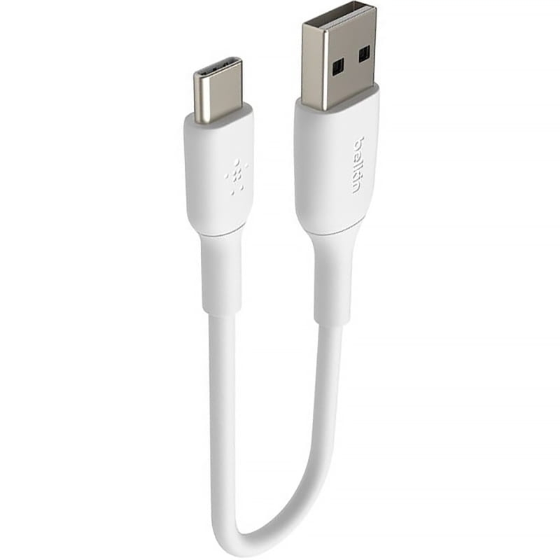 Kabel Belkin Boost Charge PVC do Android Auto USB-A do USB-C 15W 15cm, biały