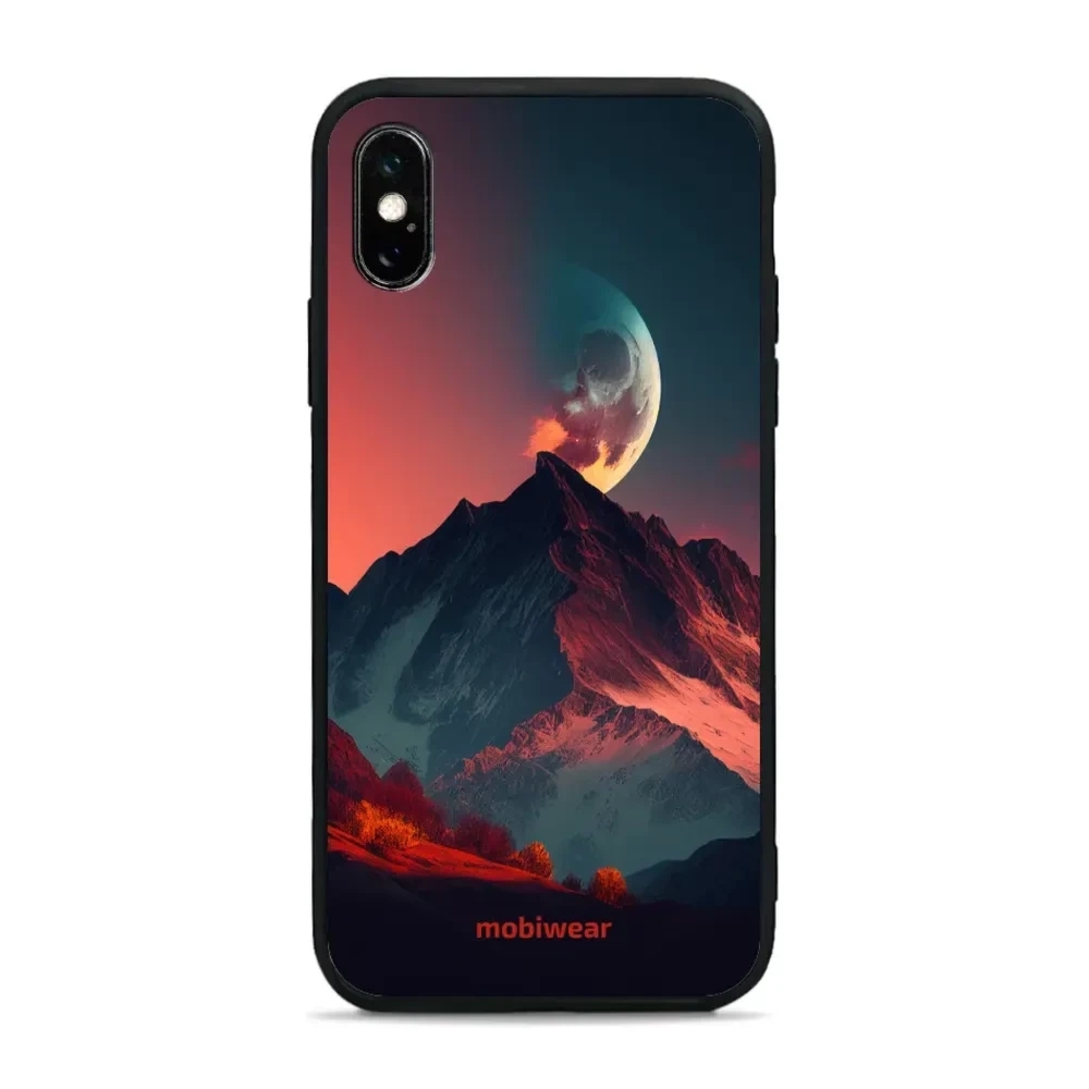 Etui ochronne do iPhone Xs, Mobiwear Glossy Case, górski zmierzch