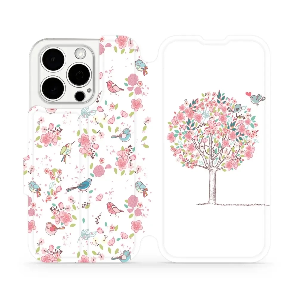 Etui z klapką do iPhone 15 Pro, Mobiwear Book, różowy gaj