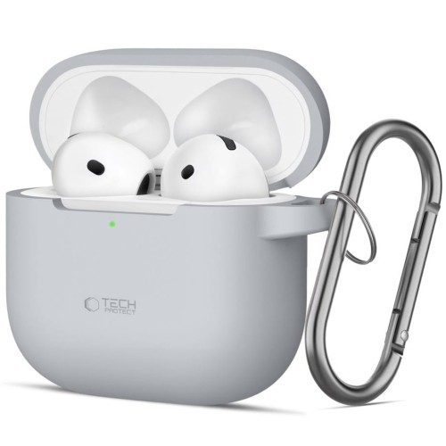 Image of Etui Tech-Protect Silicone Hook do Apple AirPods 4, szare