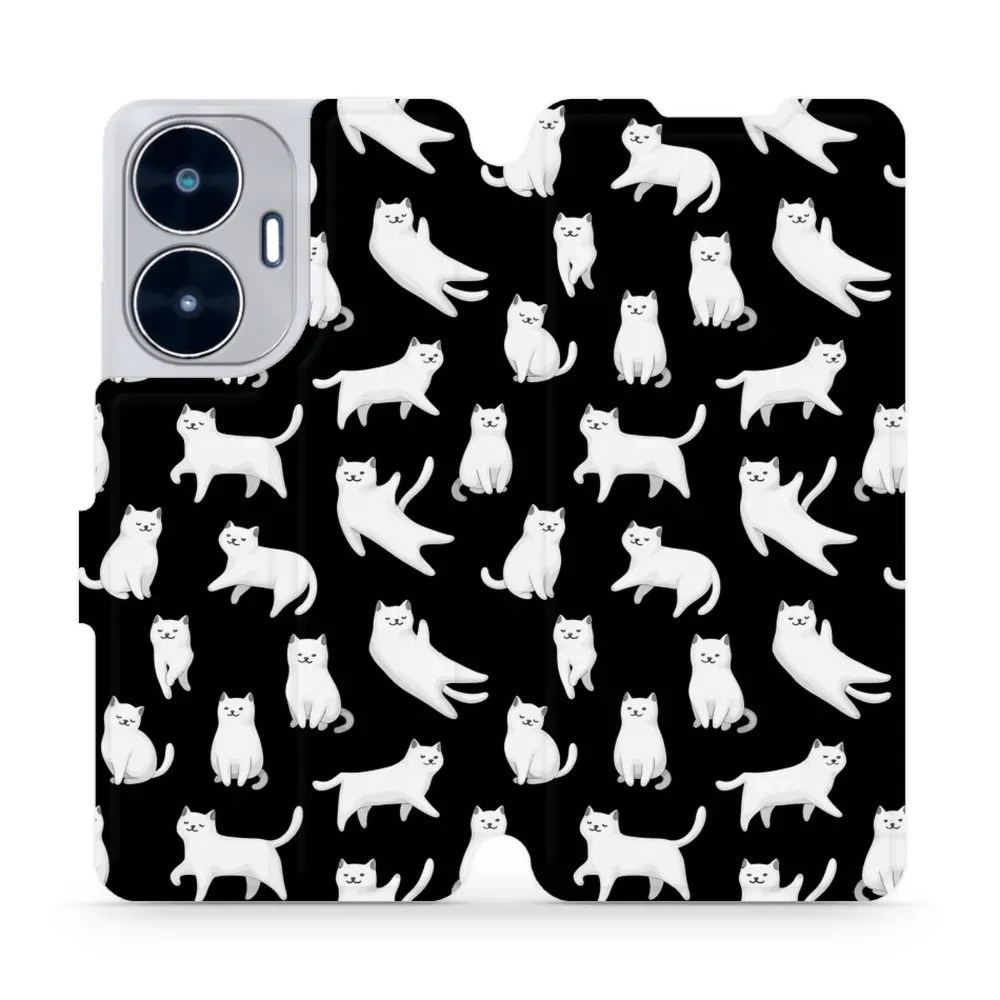 Etui z klapką do Realme C55, Mobiwear Book, kotki luna