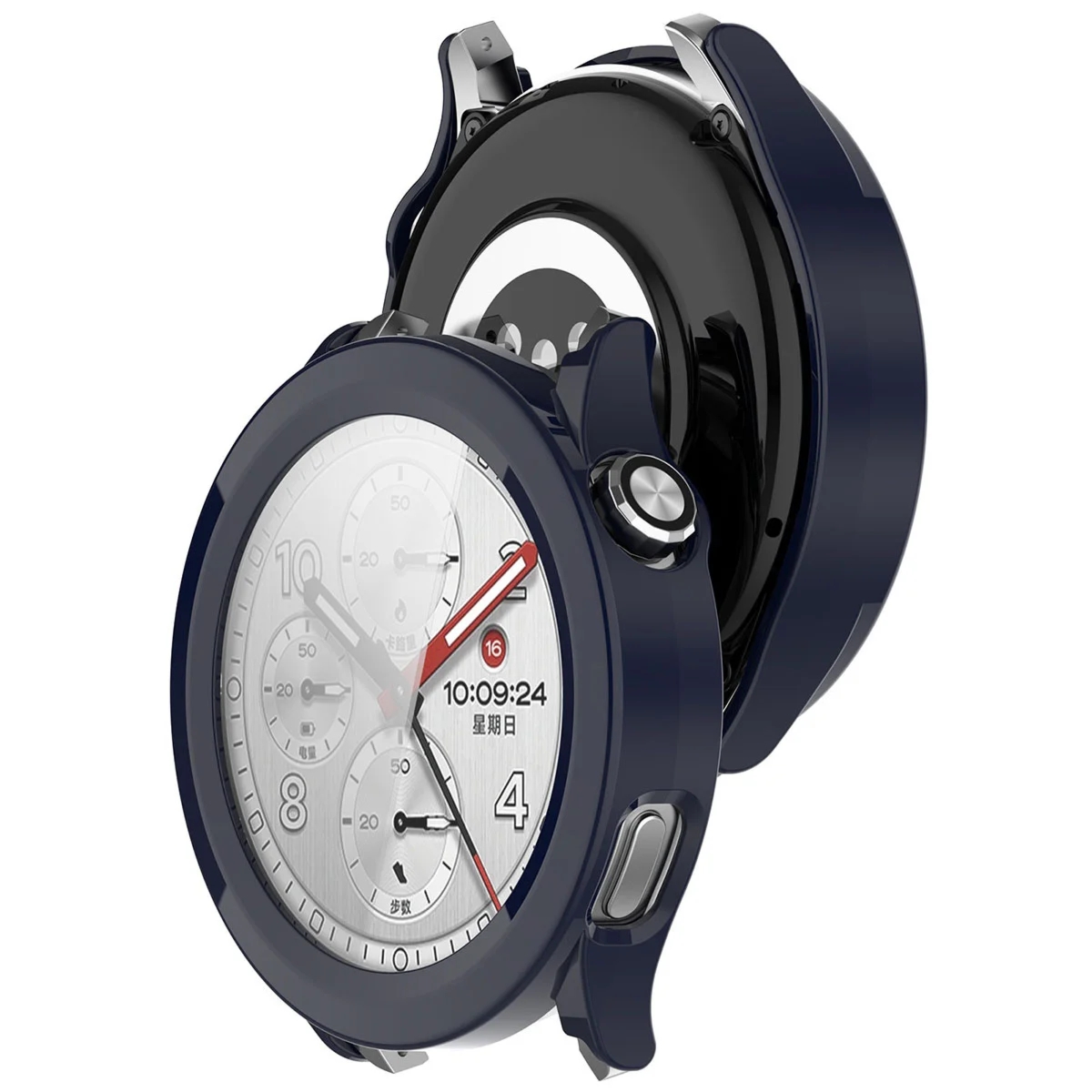 Etui ze szkłem do zegarka Bizon Case Watch Adamo do Xiaomi Watch S5, niebieskie