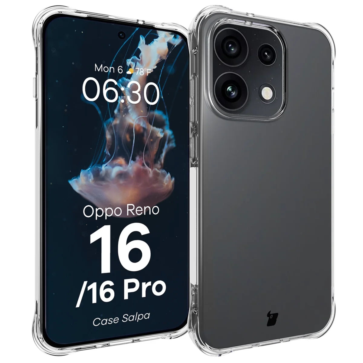 Elastyczne etui Bizon Case Salpa do Oppo Reno16 / Reno16 Pro 5G, przezroczyste