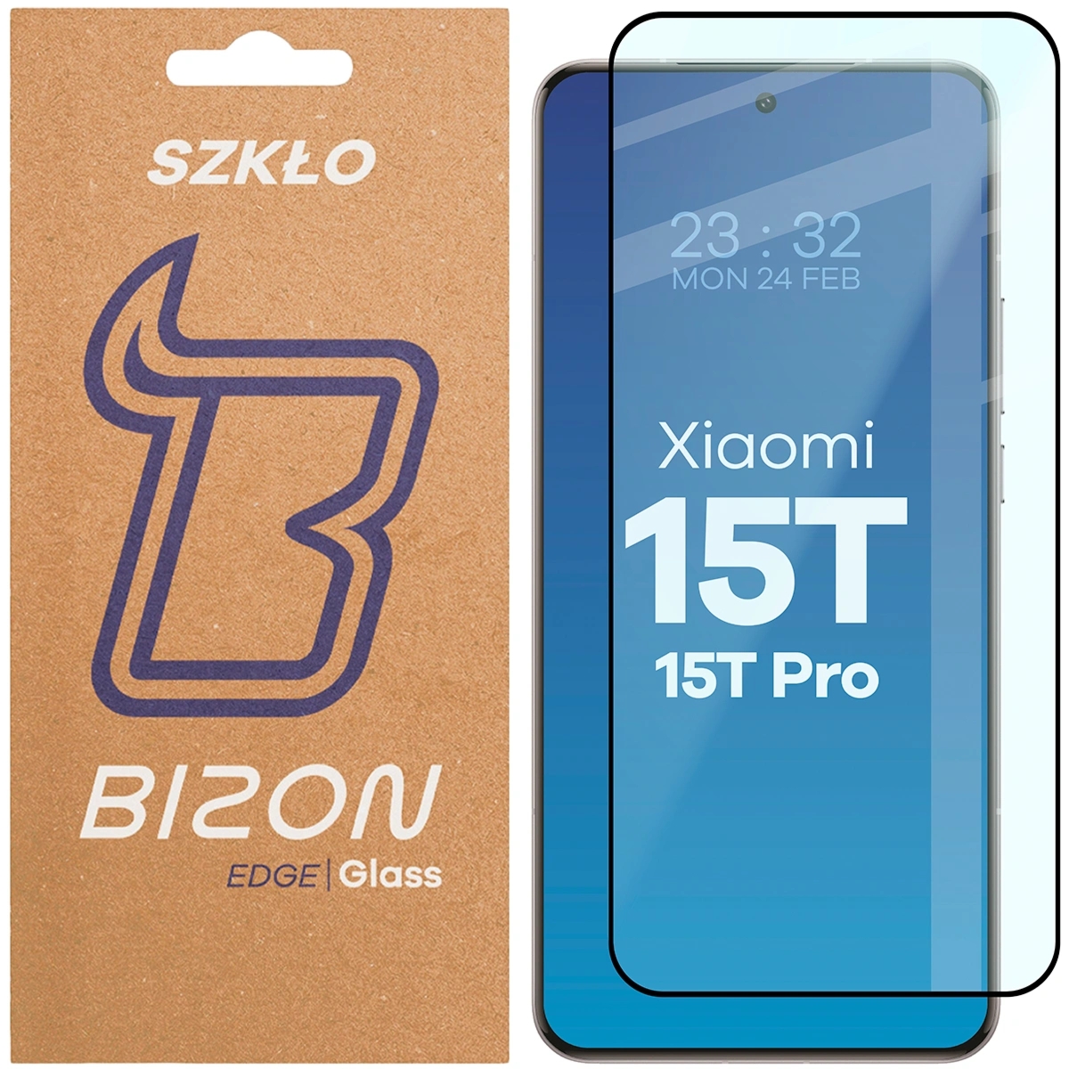 Szkło hartowane Bizon Glass Edge do Xiaomi 15T / 15T Pro, czarna ramka