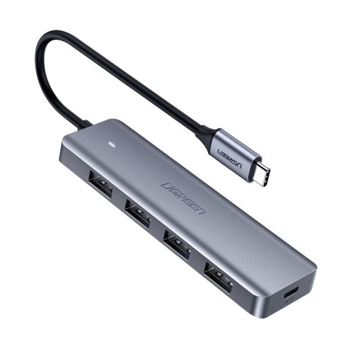 Image of HUB Ugreen rozdzielacz USB Typ C - 4x USB 3.2 Gen 1 z portem zasilania USB Typ C, szary